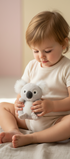 Peluche Baby Koala Bukowski Design en situation – doudou bébé doux et rassurant, idéal comme cadeau de naissance – Tawus