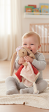 Peluche lapin baby rug Bukowski Design en situation – doudou bébé doux et rassurant, idéal comme cadeau de naissance – Tawus