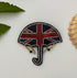 Broche parapluie So British brodée main – bijou artisanal Angleterre style british perles et fils colorés – Tawus