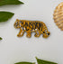 Broche tigre brodée main – bijou artisanal félin sauvage perles et fils métalliques – Tawus