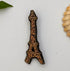 Broche Tour Eiffel brodée main – bijou artisanal Paris monument emblématique perles et fils métalliques – Tawus