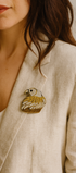 Broche aigle brodée à la main portée – accessoire mode aigle royal rapace liberté artisanal unique cadeau original – Tawus