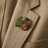 Broche caméléon brodée à la main portée – accessoire mode animal exotique artisanal unique – Tawus