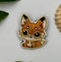 Broche chibi renard roux brodée main – bijou artisanal renard roux kawaii chibi manga perles et fils orangés – Tawus