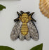 Broche cigale brodée main – bijou artisanal cigale Provence Sud France été insecte perles et fils dorés colorés – Tawus
