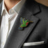Broche colibri brodée à la main portée – accessoire mode oiseau tropical artisanal – Tawus
