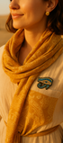 Broche Œil du Pharaon brodée à la main portée – accessoire mode Oudjat Horus Égypte antique artisanal unique – Tawus