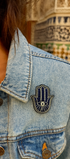 Broche main Fatima brodée à la main portée – accessoire mode khamsa talisman protection artisanal unique – Tawus