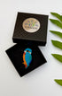 Broche martin-pêcheur fait main dans son écrin – cadeau original bijou oiseau martin-pêcheur broderie artisanale nature – Tawus