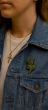 Broche papyrus égyptien brodée à la main portée – accessoire mode Égypte antique artisanal unique – Tawus