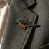 Broche pinson brodée à la main portée – accessoire mode oiseau nature artisanal unique – Tawus