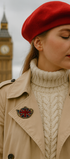 Broche théière So British brodée à la main portée – accessoire mode british tea time artisanal unique – Tawus