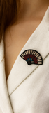 Broche éventail brodée à la main portée – accessoire mode élégant vintage artisanal unique – Tawus
