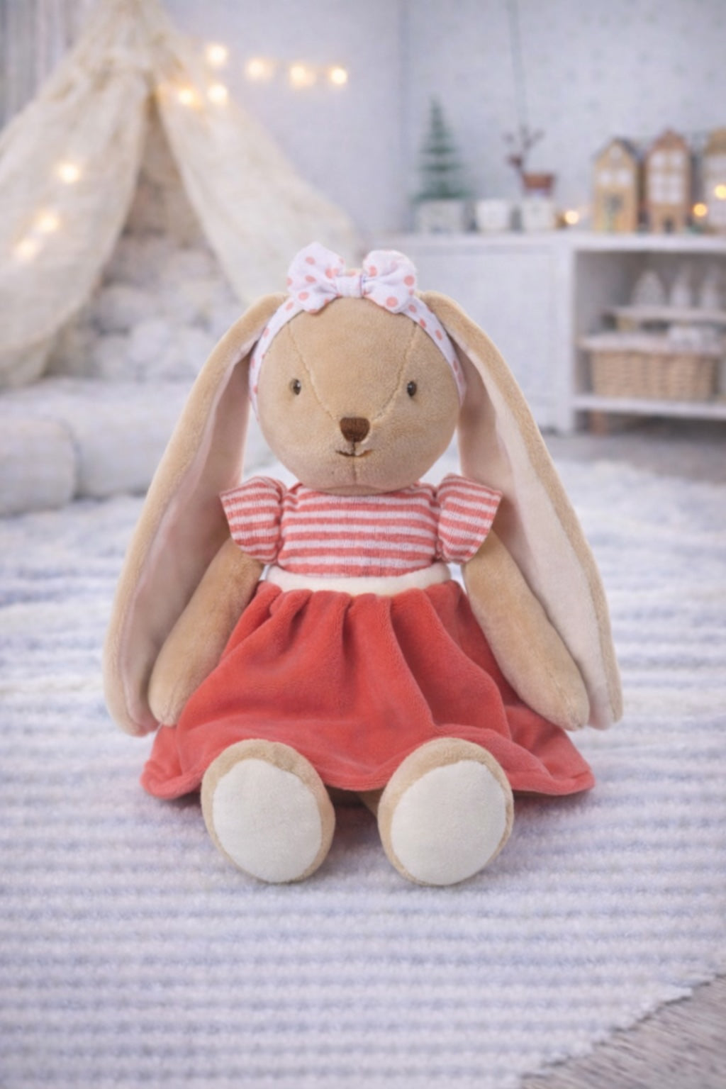 Peluche lapin Bunny Sisters rouge Bukowski Design – doudou bébé lapin rouge cadeau naissance – Tawus