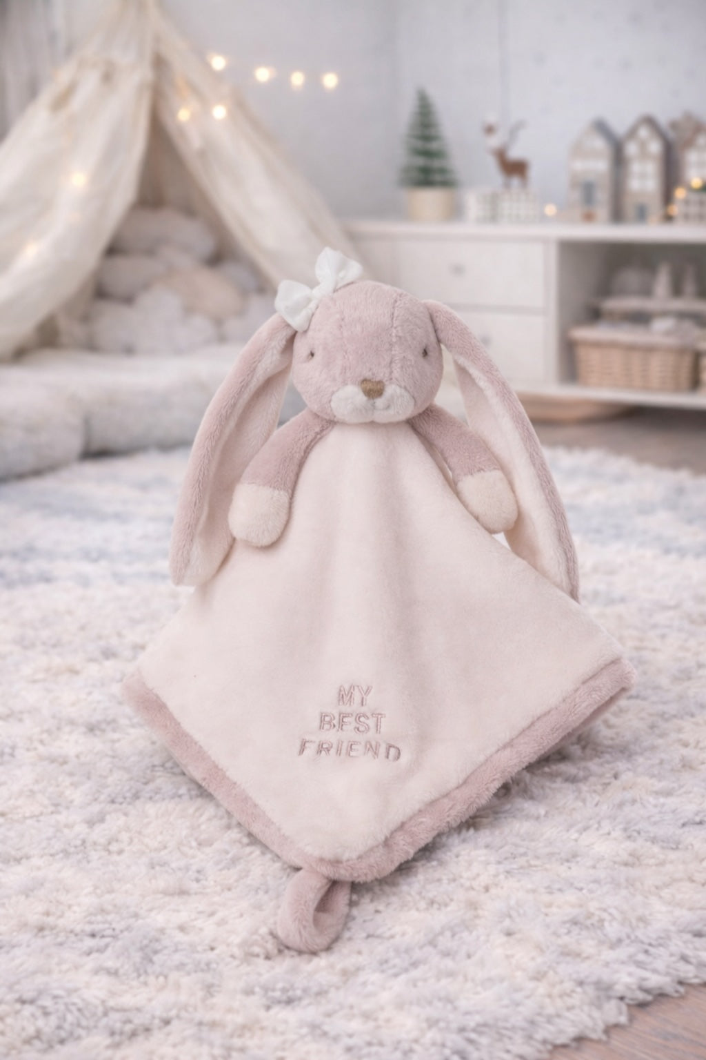 Doudou plat lapin Lena Baby Rug Bukowski Design – doudou bébé lapin fille cadeau naissance original – Tawus