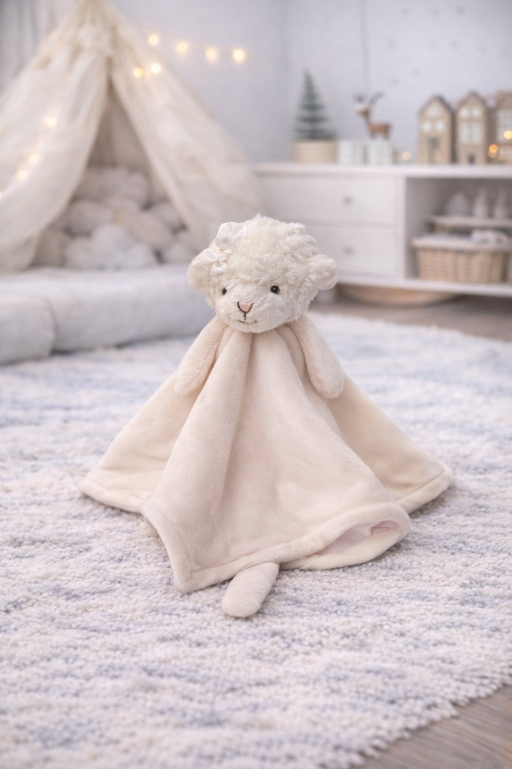 Doudou plat mouton Molly Baby Rug Bukowski Design – doudou bébé mouton blanc cadeau naissance original – Tawus