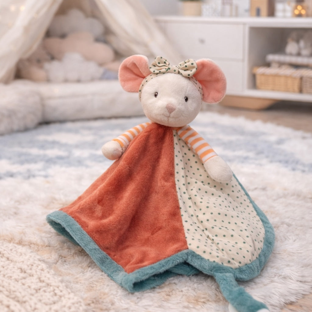 Doudou plat souris Ingefrid Baby Rug Bukowski Design – doudou bébé souris fille cadeau naissance original – Tawus