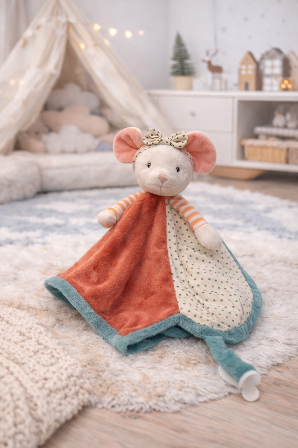 Doudou plat souris Ingefrid Baby Rug Bukowski Design – doudou bébé souris fille cadeau naissance original – Tawus