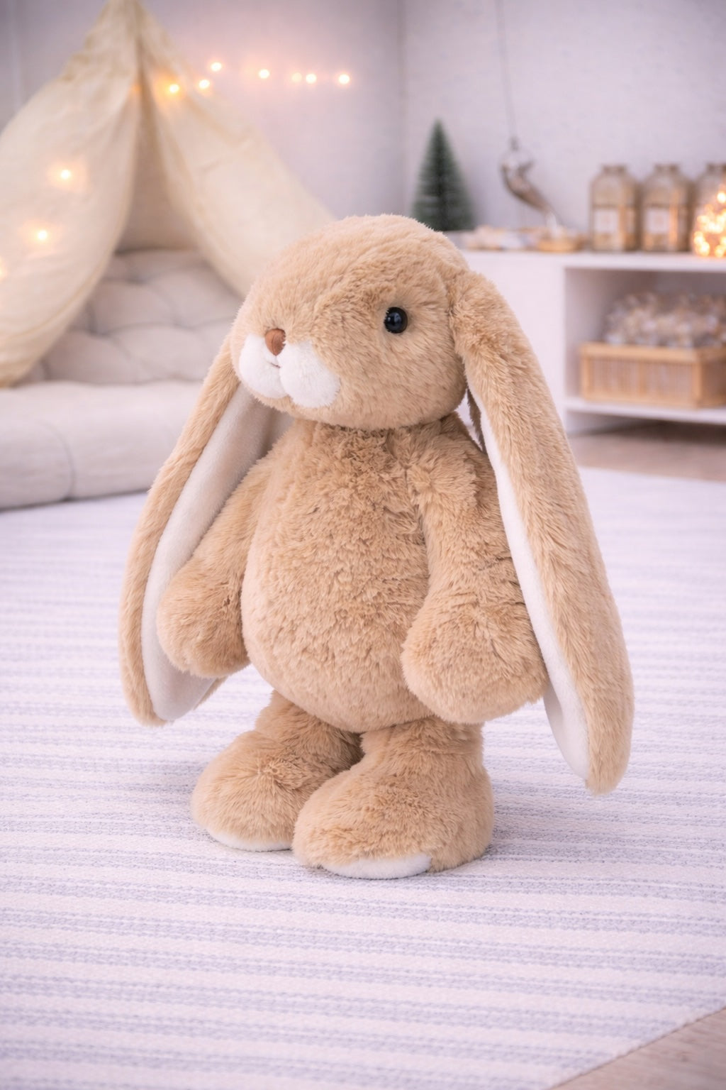 Peluche lapin Friendly Kanini taupe Bukowski Design – doudou bébé lapin naturel doux – Tawus