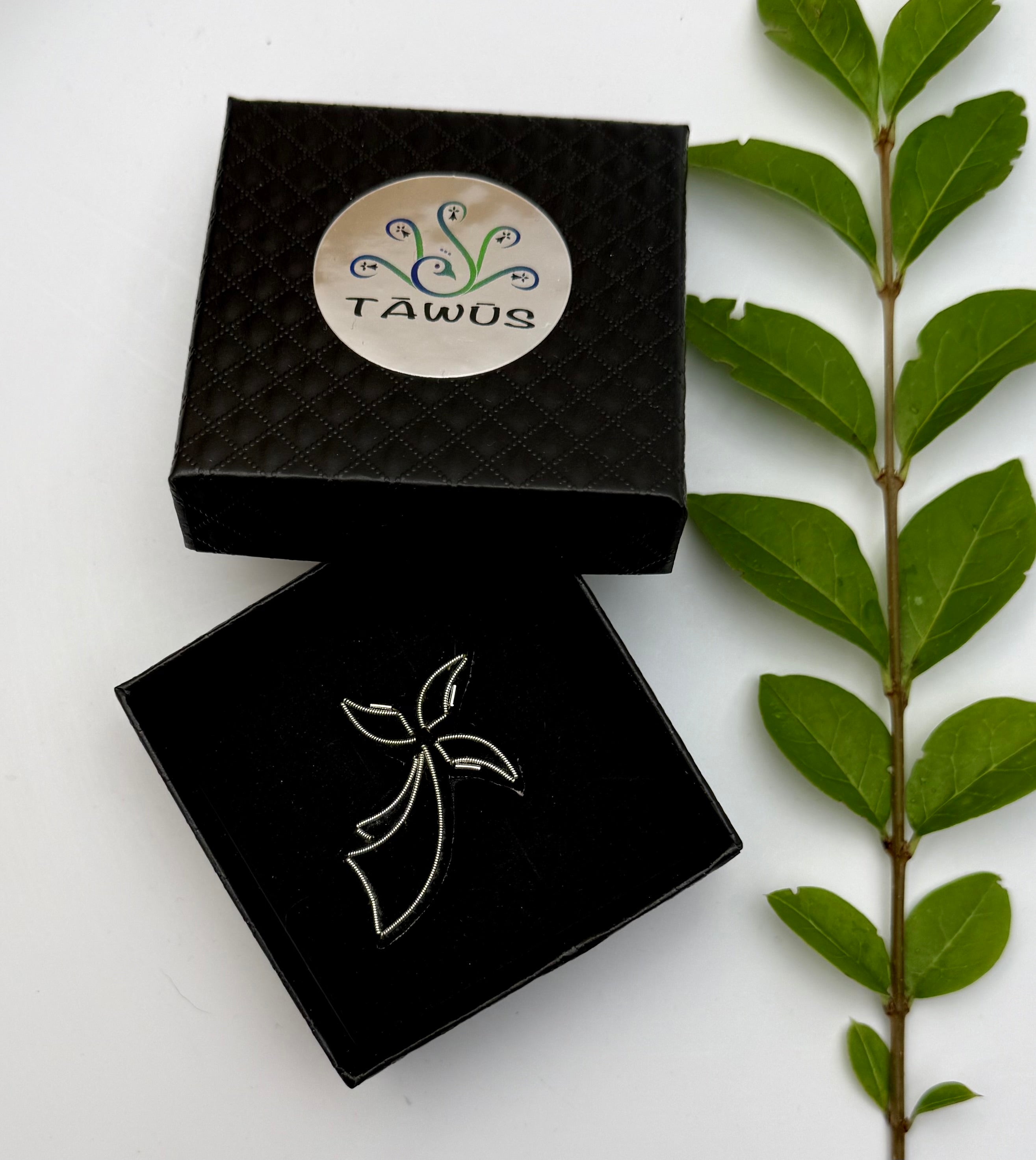 Broche Hermine brodée à la main