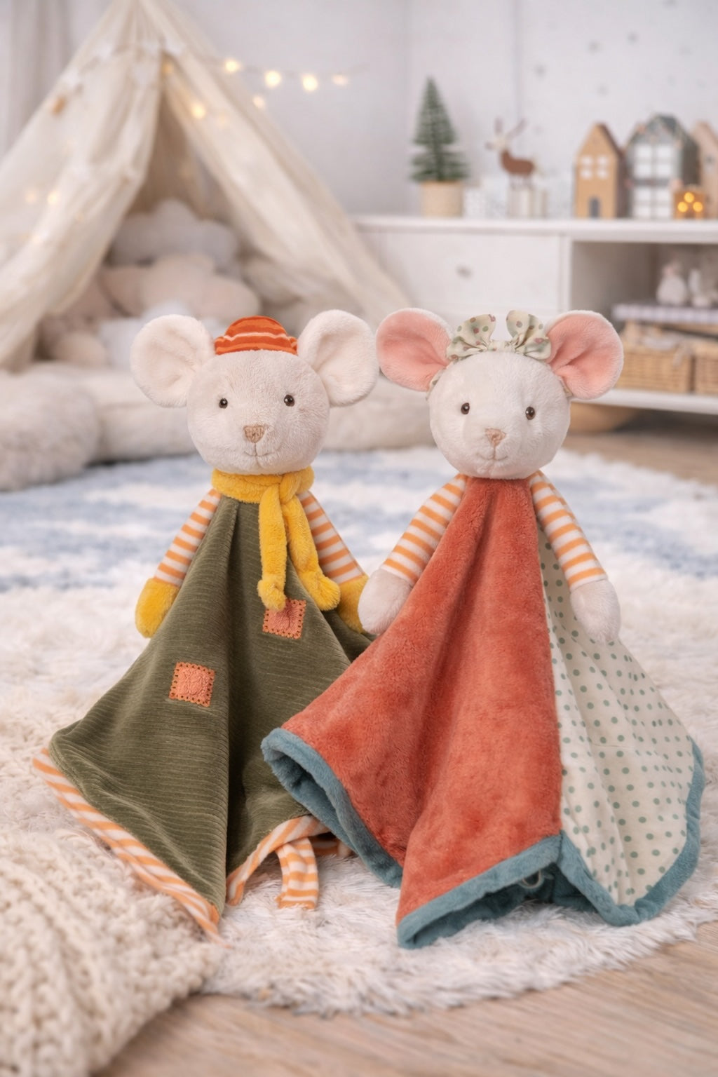 Ingefrid & Henry Baby Rug souris Bukowski Design duo – doudou plat bébé souris cadeau naissance jumeaux original – Tawus