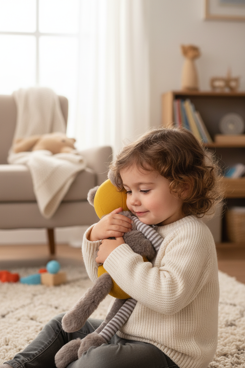 Peluche lion Matthew  Bukowski Design en situation – doudou bébé doux et rassurant, idéal comme cadeau de naissance – Tawus
