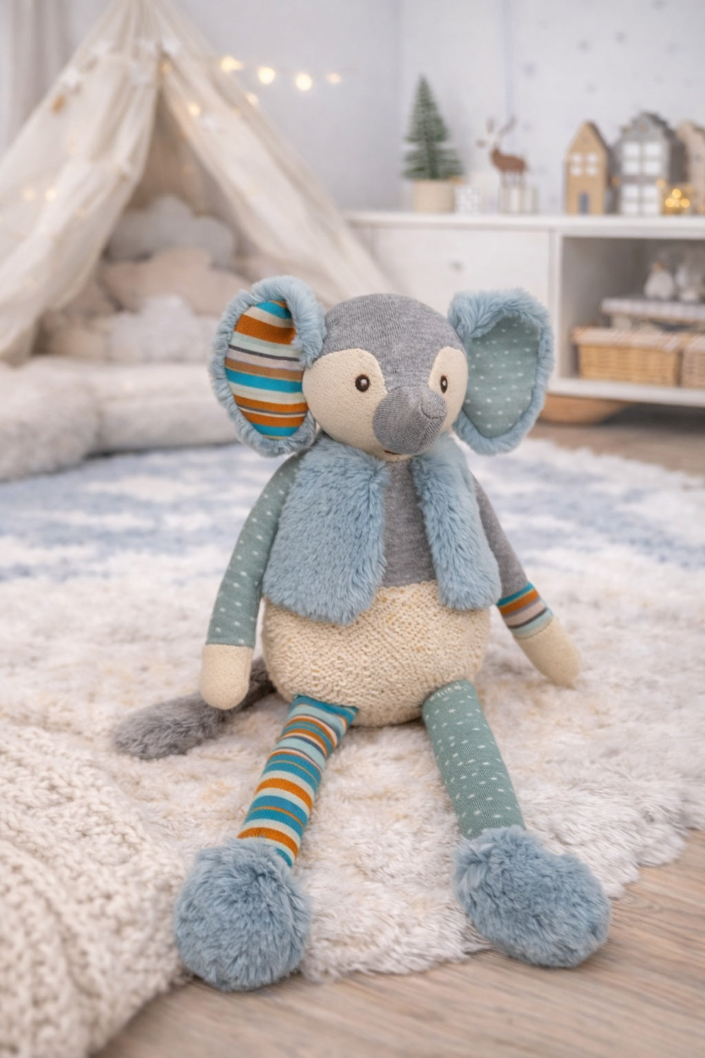 Peluche éléphant Maximilien Bukowski Design – doudou bébé éléphant cadeau naissance original jouet enfant – Tawus
