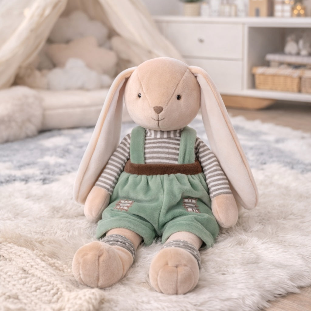 Peluche lapin Bunny Brothers vert Bukowski Design – doudou bébé lapin vert cadeau naissance original – Tawus