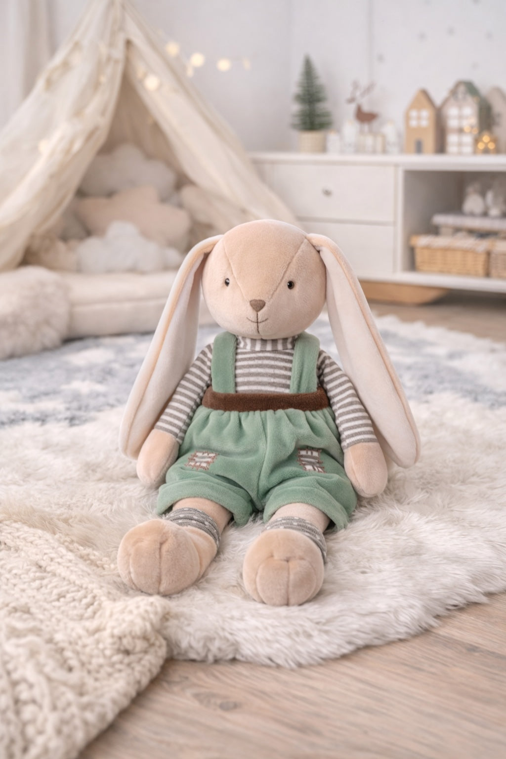 Peluche lapin Bunny Brothers vert Bukowski Design – doudou bébé lapin vert cadeau naissance original – Tawus