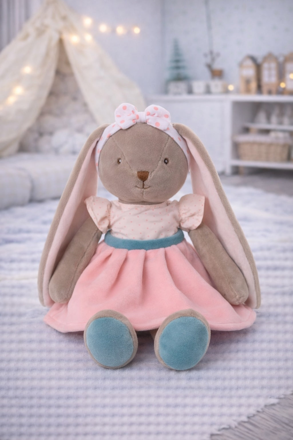 Peluche lapin Bunny Sisters rose Bukowski Design – doudou bébé lapin rose cadeau naissance fille – Tawus