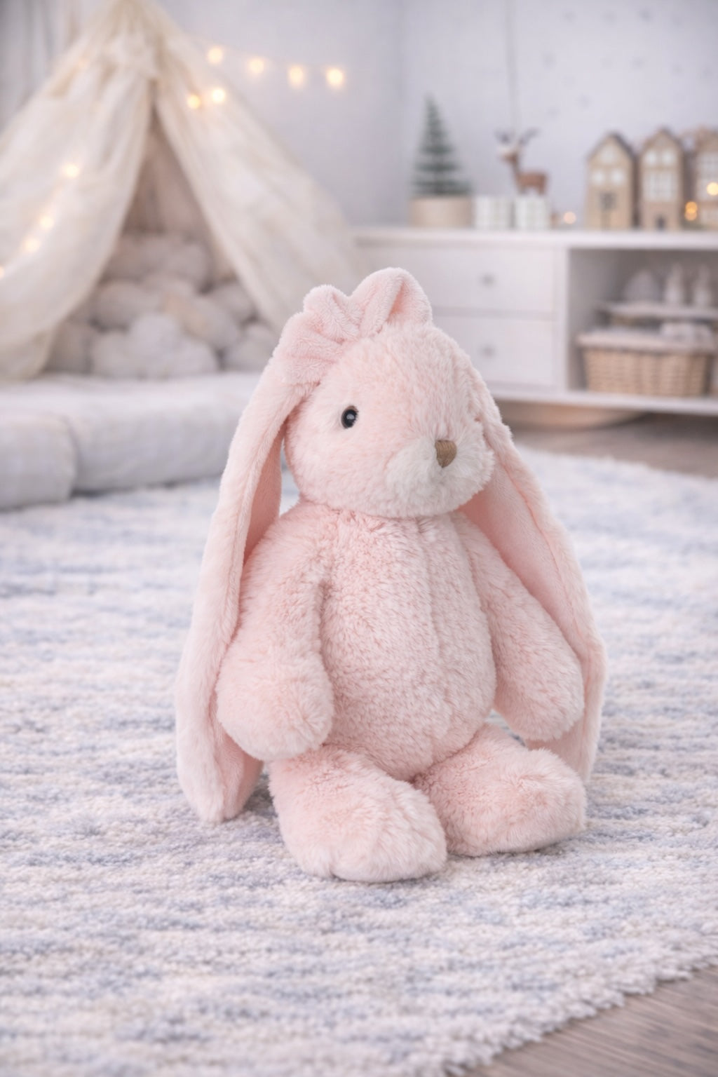 Peluche lapin Friendly Kanina Misty Rose Bukowski Design – doudou bébé lapin rose brumeux cadeau naissance fille – Tawus