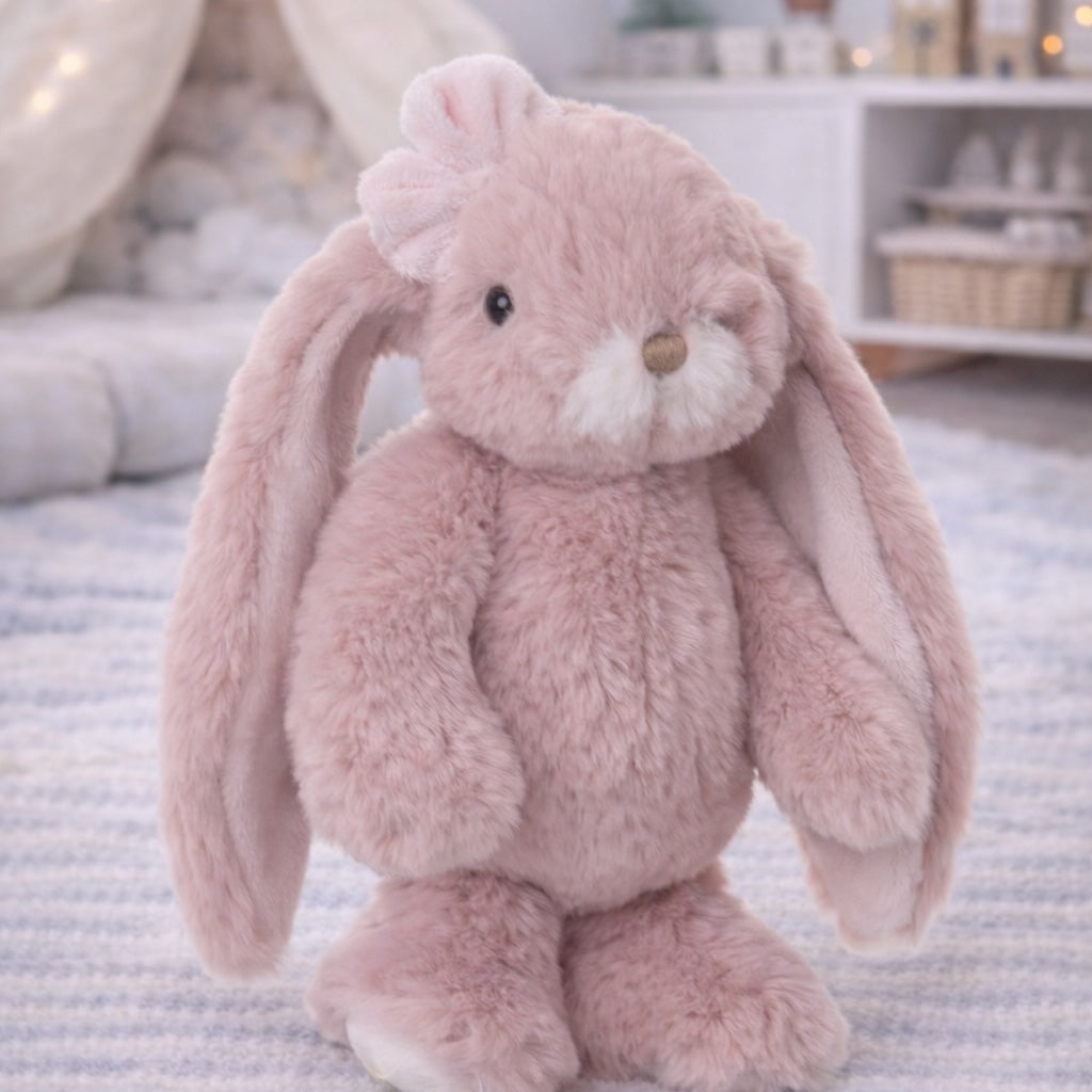 Peluche lapin Junior Kanina Antique Pink Bukowski Design – doudou bébé lapin rose antique cadeau naissance fille – Tawus