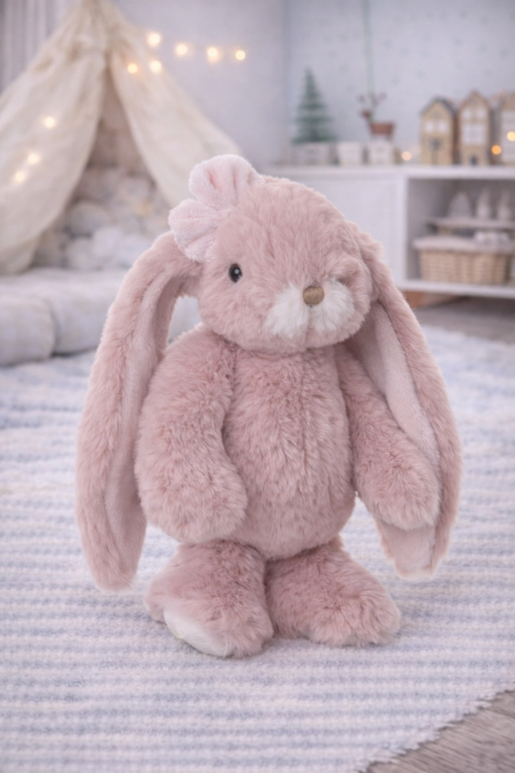 Peluche lapin Junior Kanina Antique Pink Bukowski Design – doudou bébé lapin rose antique cadeau naissance fille – Tawus