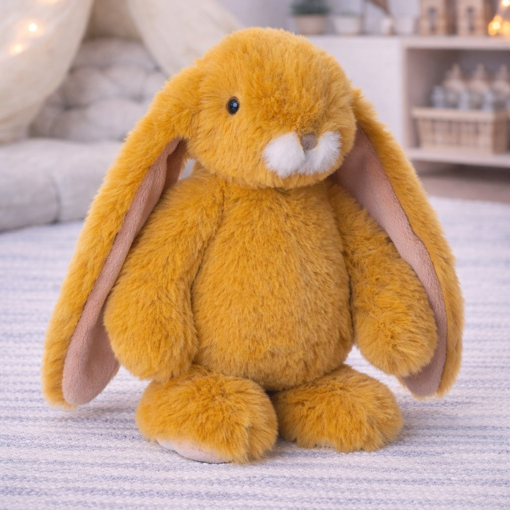 Peluche lapin Junior Kanina Deep Saffron Bukowski Design – doudou bébé lapin safran orange cadeau naissance – Tawus