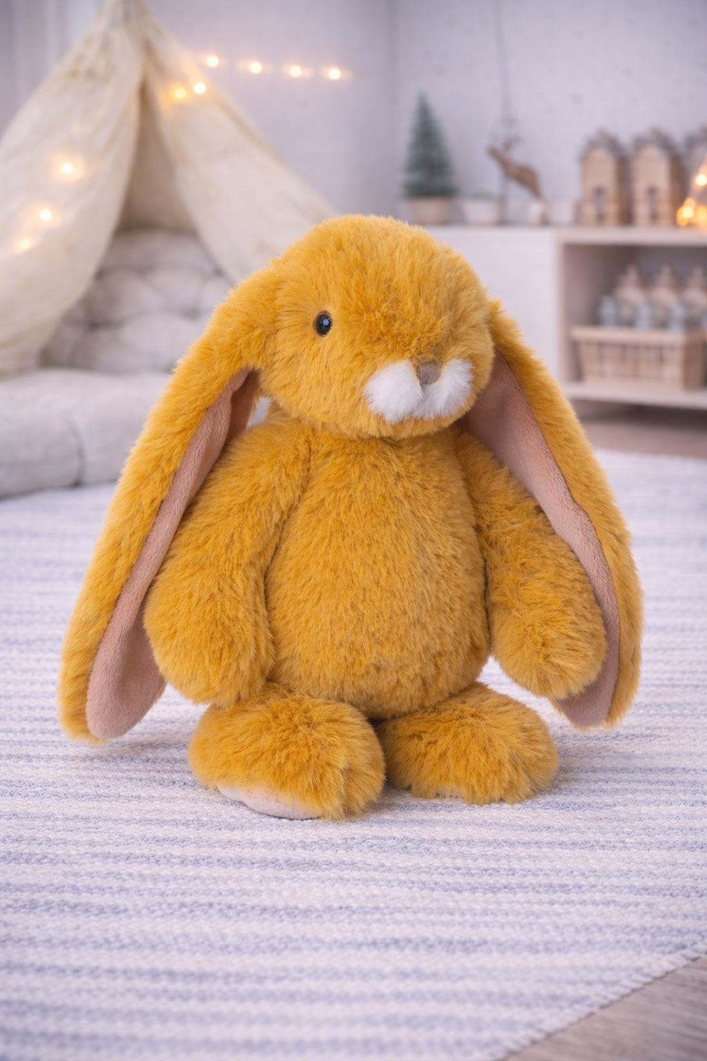 Peluche lapin Junior Kanina Deep Saffron Bukowski Design – doudou bébé lapin safran orange cadeau naissance – Tawus