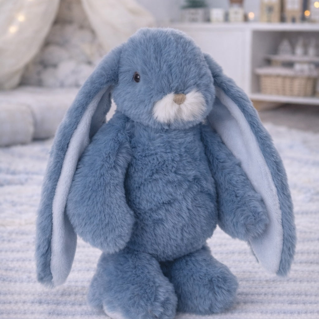Peluche lapin Junior Kanina Fjord Blue Bukowski Design – doudou bébé lapin bleu fjord cadeau naissance garçon – Tawus