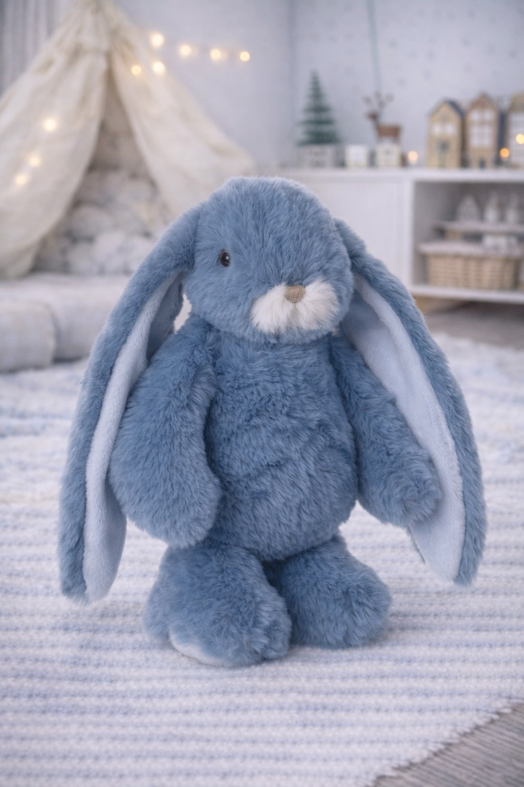 Peluche lapin Junior Kanina Fjord Blue Bukowski Design – doudou bébé lapin bleu fjord cadeau naissance garçon – Tawus