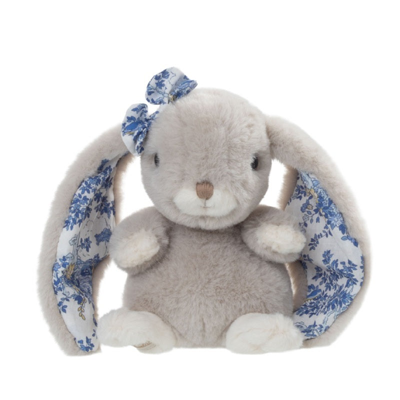 Peluche lapin Kanina Floral bleu Bukowski Design – doudou bébé lapin floral bleu cadeau naissance – Tawus