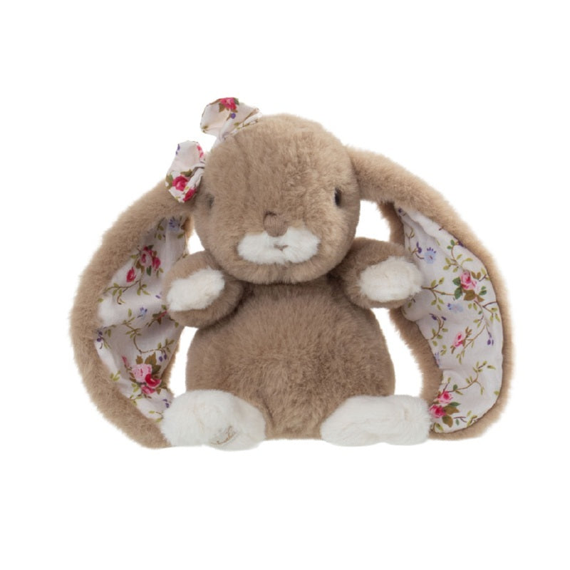 Peluche lapin Kanina Floral taupe Bukowski Design – doudou bébé lapin floral taupe cadeau naissance – Tawus