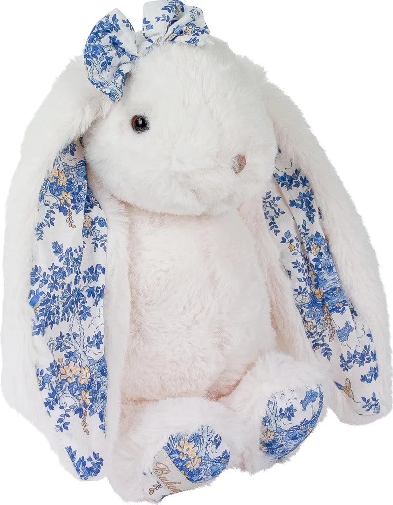 Peluche lapin Sweet Pretty Floral blanc Bukowski Design vue détail – doudou bébé lapin floral blanc jouet enfant – Tawus