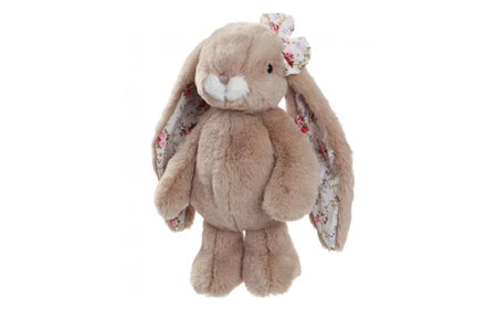 Peluche lapin Sweet Pretty Floral brun Bukowski Design vue détail – doudou bébé lapin floral brun jouet enfant – Tawus