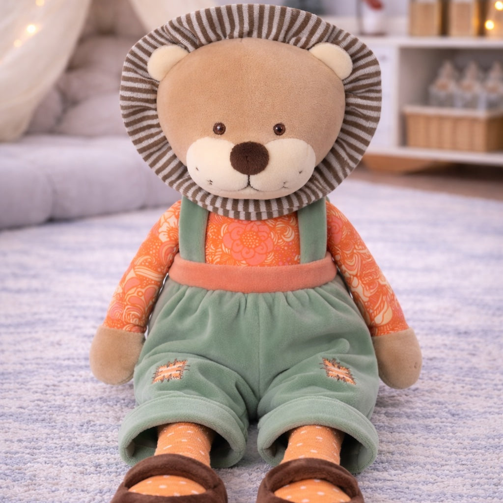 Peluche lion Happy Léo Bukowski Design – grande peluche lion enfant cadeau anniversaire original – Tawus