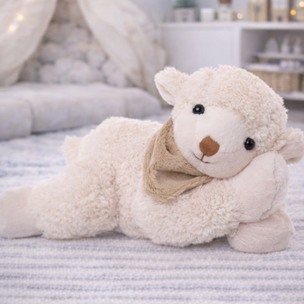 Peluche mouton Lazy Lefty Bukowski Design – doudou bébé mouton blanc cadeau naissance original – Tawus