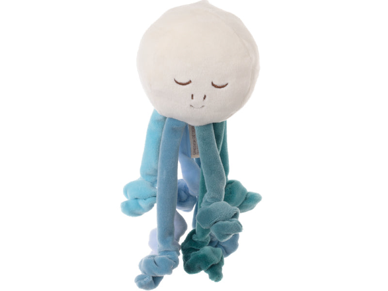 Sweet Inky poulpe Bukowski Design en situation – peluche pieuvre bébé bleu doudou cadeau naissance jouet enfant – Tawus