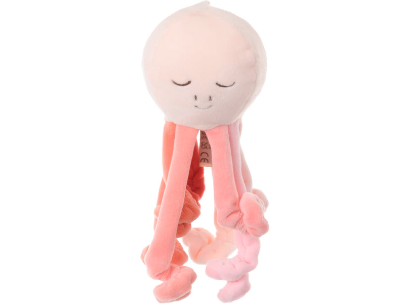 Sweet Pinky poulpe Bukowski Design en situation – peluche pieuvre bébé rose doudou cadeau naissance jouet enfant – Tawus