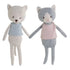 Wilma & George chats Bukowski Design duo – peluche bébé chat cadeau naissance jumeaux original artisanal – Tawus