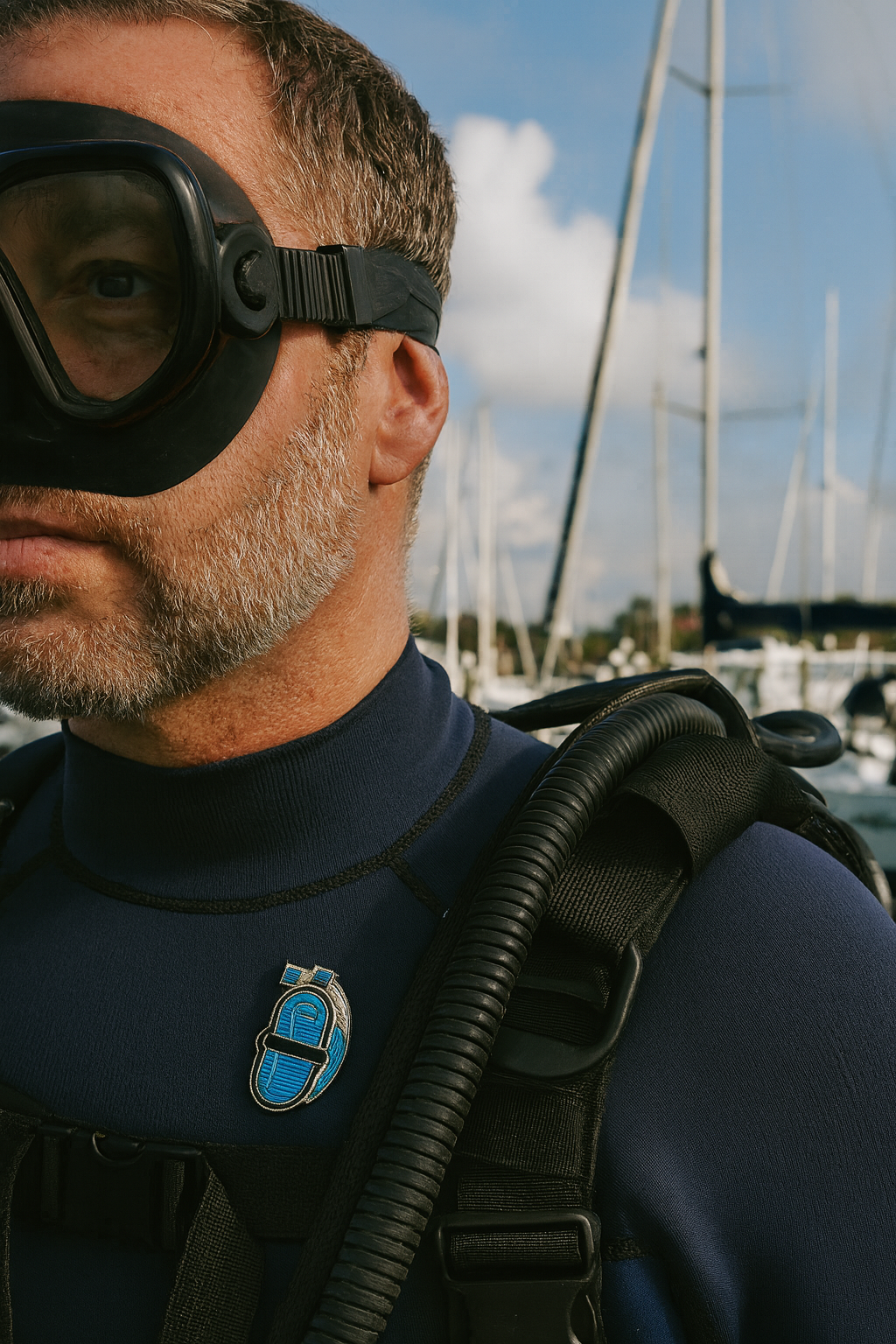 Broche Bouteille de Plongée brodée à la main