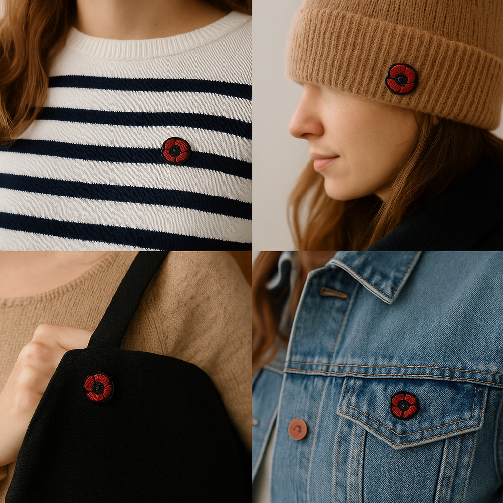 Broche coquelicot brodée à la main