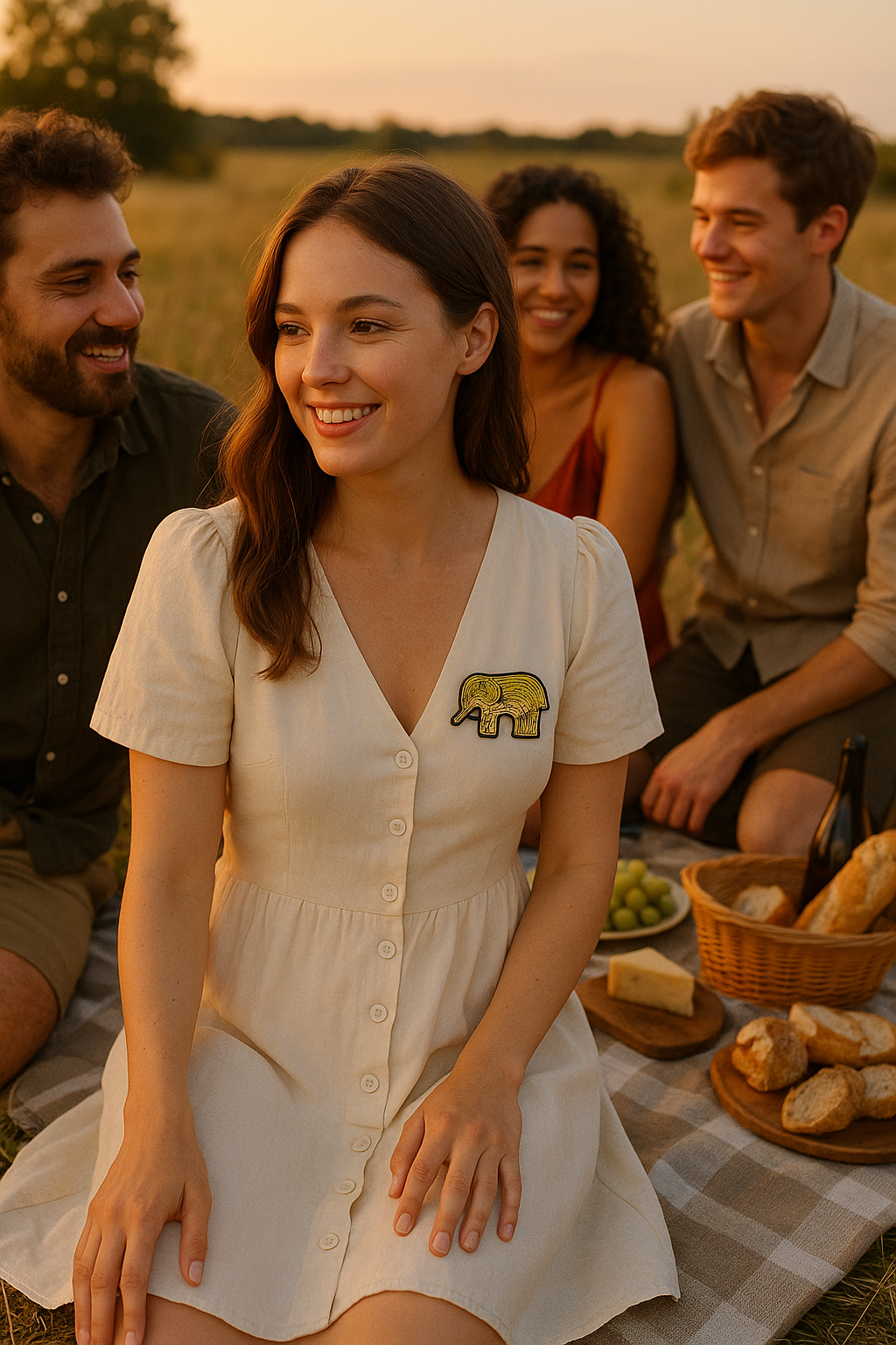 Broche Eléphant brodée à la main